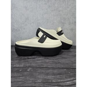 Crocs Stomp Loafer Linen Black Mens Size 11 Platform Slip On Shoes NWOT 209937